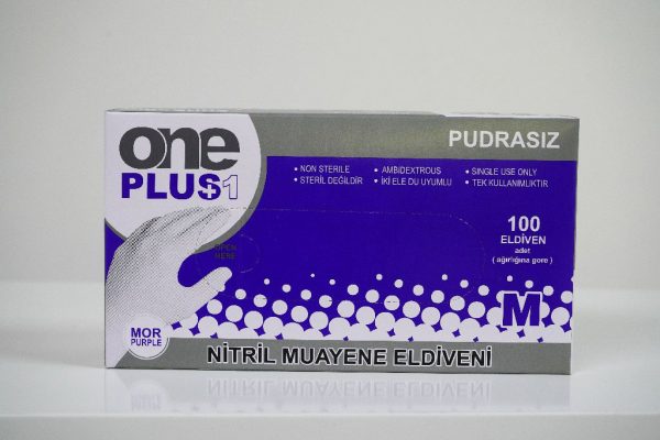 One Plus +1 Nitril Pudrasiz Muayene Eldiveni mor Toptan Satış Üretici (3)