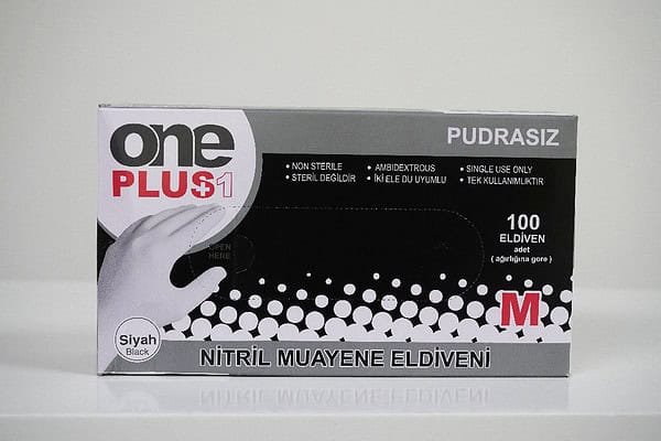 One Plus +1 Nitril Muayene Eldiveni Siyah Toptan Satış Üretici (3)