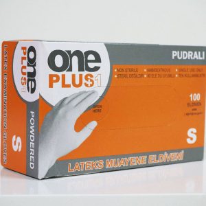 One Plus +1 lateks muayene eldivenleri pudrali Toptan Satış Üretici (3)