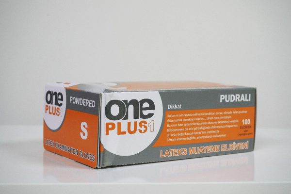 One Plus +1 lateks muayene eldivenleri pudrali Toptan Satış Üretici (4)