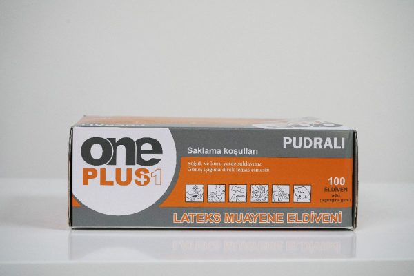One Plus +1 lateks muayene eldivenleri pudrali Toptan Satış Üretici (5)