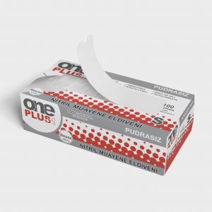 One Plus +1 Nitril Pudrasiz Muayene Eldiveni beyaz Toptan Satış Üretici 3