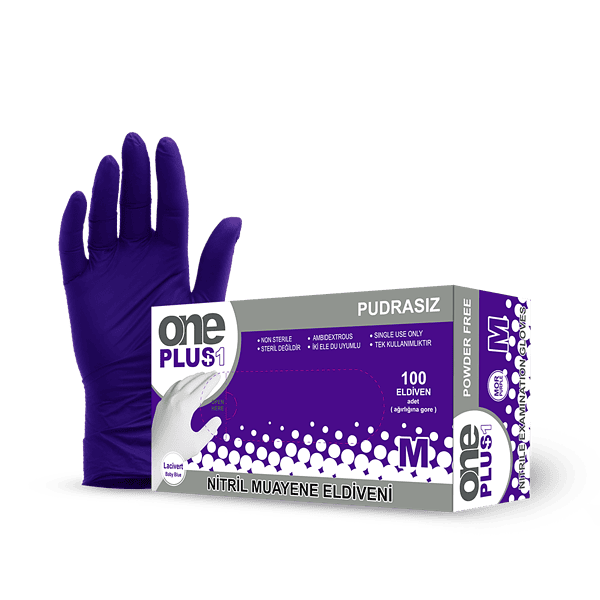 One Plus +1 Nitril Pudrasiz Muayene Eldiveni mor Toptan Satış Üretici One Plus +1 Nitril Pudrasiz Muayene Eldiveni mor Toptan Satış Üretici