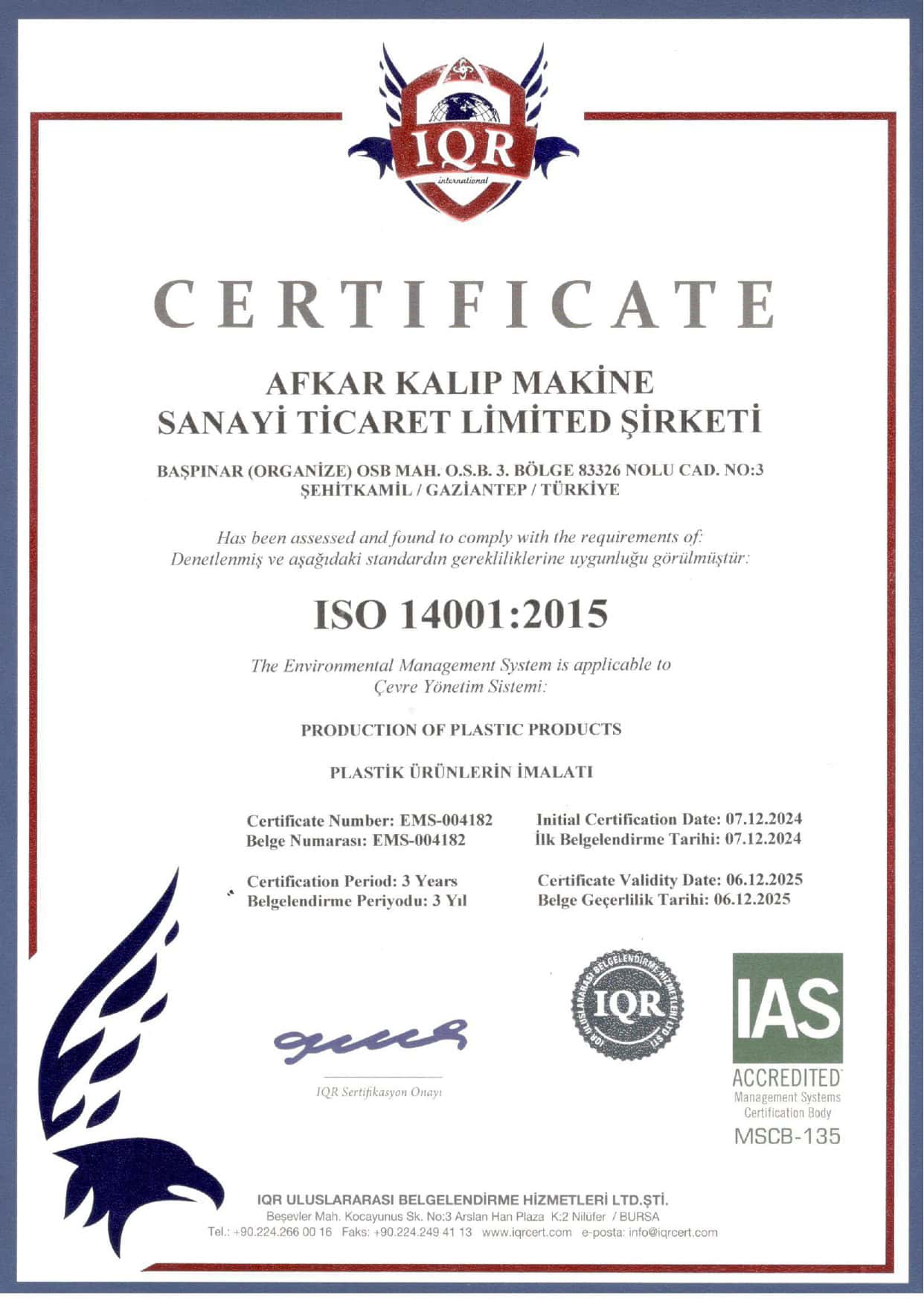 ISO BELGE 14001-2015 Afkar ISO BELGE 14001-2015 Afkar