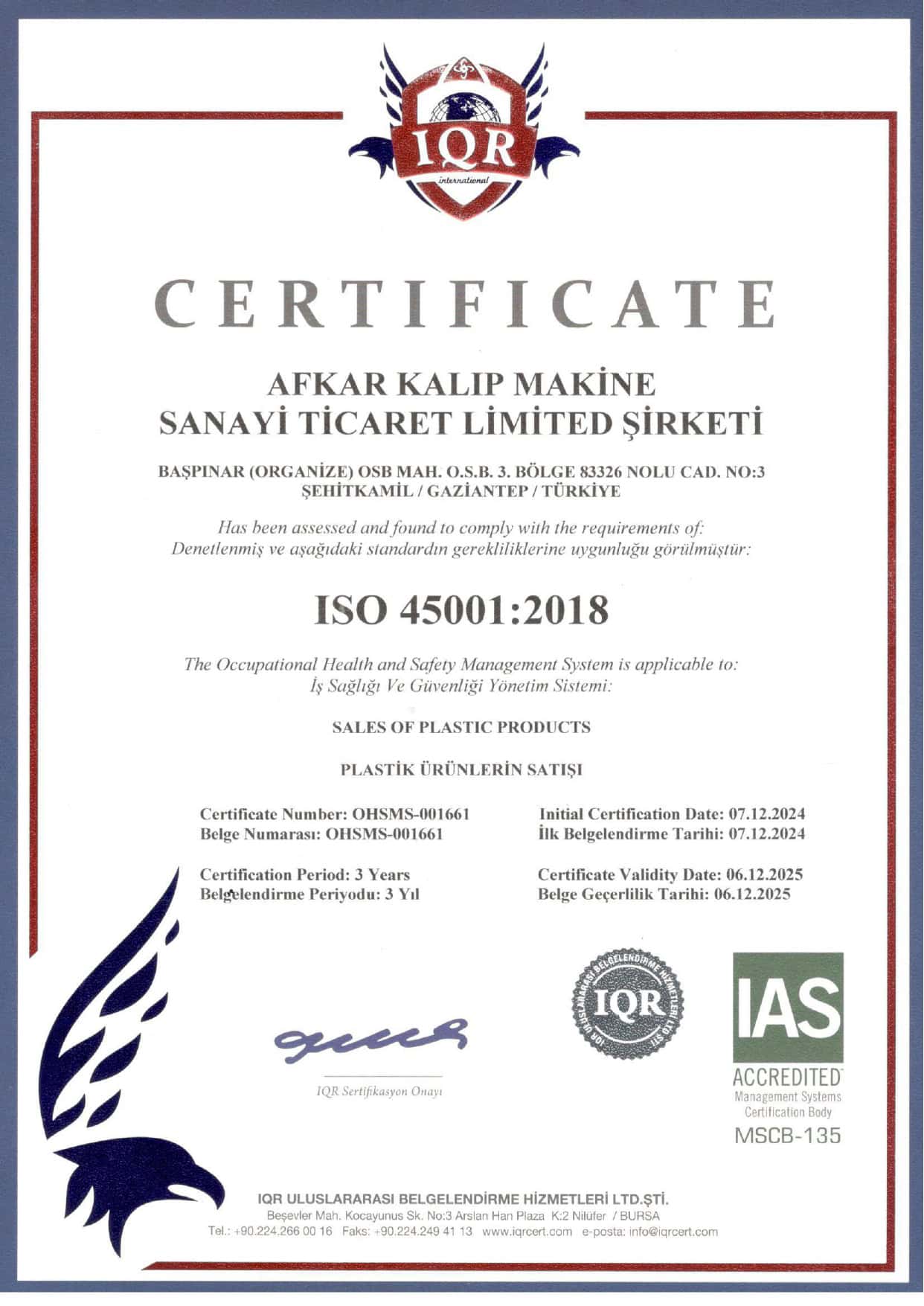 ISO BELGE 45001-2018 Afkar ISO BELGE 45001-2018 Afkar