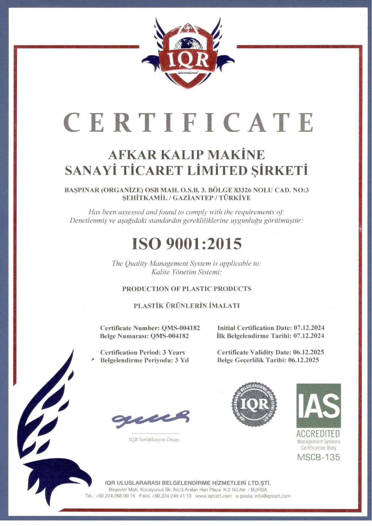 ISO BELGE 9001-2015 Afkar ISO BELGE 9001-2015 Afkar